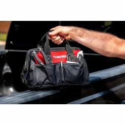 Husky 12 in 4 Pocket Zippered Tool Bag -ToolHub Shop red black husky tool bags hd60012 th 40 1000