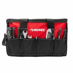 Husky 18 in. 14 Pocket Zippered Tool Bag 18 Husky 18 in. 14 Pocket Zippered Tool Bag -ToolHub Shop red black husky tool bags hd60018 th 4f 1000