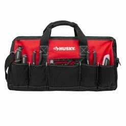 Husky 24 in. 16 Pocket Zippered Tool Bag -ToolHub Shop red black husky tool bags hd60024 th 4f 1000