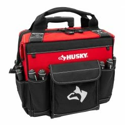 Husky 14 in. 13 Pocket Rolling Tool Bag -ToolHub Shop red black husky tool bags hd65014 th c3 1000