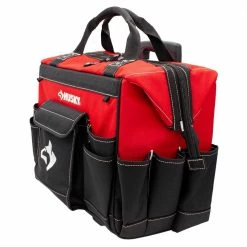 Husky 18 in. 18 Pocket Rolling Tool Bag -ToolHub Shop red black husky tool bags hd65018 th 1f 1000