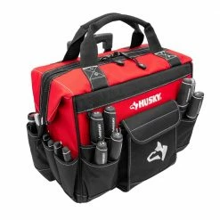 Husky 18 in. 18 Pocket Rolling Tool Bag -ToolHub Shop red black husky tool bags hd65018 th c3 1000