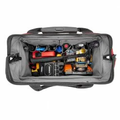 Husky 18 in. 18 Pocket Rolling Tool Bag -ToolHub Shop red black husky tool bags hd65018 th e1 1000