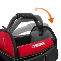 Husky 10 in. 15 Pocket Open Top Tool Bag -ToolHub Shop red black husky tool bags hd70010 th 4f 1000