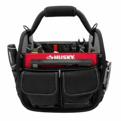 Husky 10 in. 15 Pocket Open Top Tool Bag -ToolHub Shop red black husky tool bags hd70010 th c3 1000