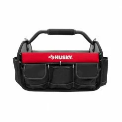 Husky 17 in. 18 Pocket Open Top Tool Bag -ToolHub Shop red black husky tool bags hd70017 th 66 1000