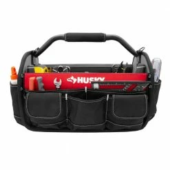 Husky 17 in. 18 Pocket Open Top Tool Bag -ToolHub Shop red black husky tool bags hd70017 th c3 1000