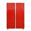 Husky Ready-to-Assemble 24-Gauge Steel Freestanding Garage Cabinet in Red (48 in. W x 72 in. H x 18 in. D) -ToolHub Shop red husky free standing cabinets homd48xdb21 64 1000