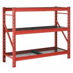 Husky 3-Tier Heavy Duty Industrial Welded Steel Garage Storage Shelving Unit in Red (65 in. W x 54 in. H x 24 in. D) -ToolHub Shop red husky freestanding shelving units hbr652454w3 r 40 1000
