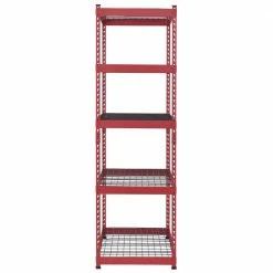 Husky 5-Tier Heavy Duty Boltless Steel Garage Storage Shelving Unit in Red (48 in. W x 78 in. H x 24 in. D) 20 Husky 5-Tier Heavy Duty Boltless Steel Garage Storage Shelving Unit in Red (48 in. W x 78 in. H x 24 in. D) -ToolHub Shop red husky freestanding shelving units n2r482478w5r 1d 1000