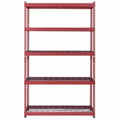 Husky 5-Tier Heavy Duty Boltless Steel Garage Storage Shelving Unit in Red (48 in. W x 78 in. H x 24 in. D) 22 Husky 5-Tier Heavy Duty Boltless Steel Garage Storage Shelving Unit in Red (48 in. W x 78 in. H x 24 in. D) -ToolHub Shop red husky freestanding shelving units n2r482478w5r 77 1000