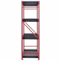 Husky 4-Tier Industrial Duty Steel Freestanding Garage Storage Shelving Unit in Red (77 in. W x 78 in. H x 24 in. D) 20 Husky 4-Tier Industrial Duty Steel Freestanding Garage Storage Shelving Unit in Red (77 in. W x 78 in. H x 24 in. D) -ToolHub Shop red husky freestanding shelving units n2w772478w4r 1d 1000