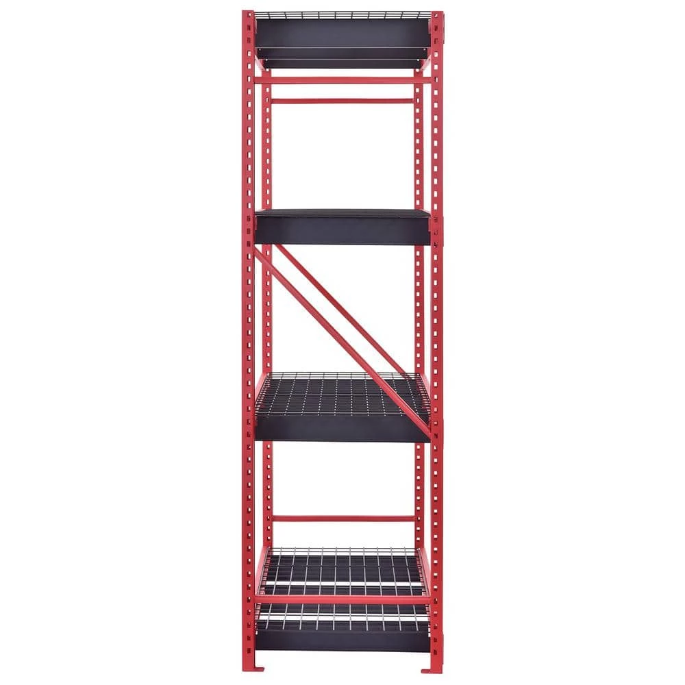 Husky 4-Tier Industrial Duty Steel Freestanding Garage Storage Shelving Unit in Red (77 in. W x 78 in. H x 24 in. D) 7 Husky 4-Tier Industrial Duty Steel Freestanding Garage Storage Shelving Unit in Red (77 in. W x 78 in. H x 24 in. D) - Image 5