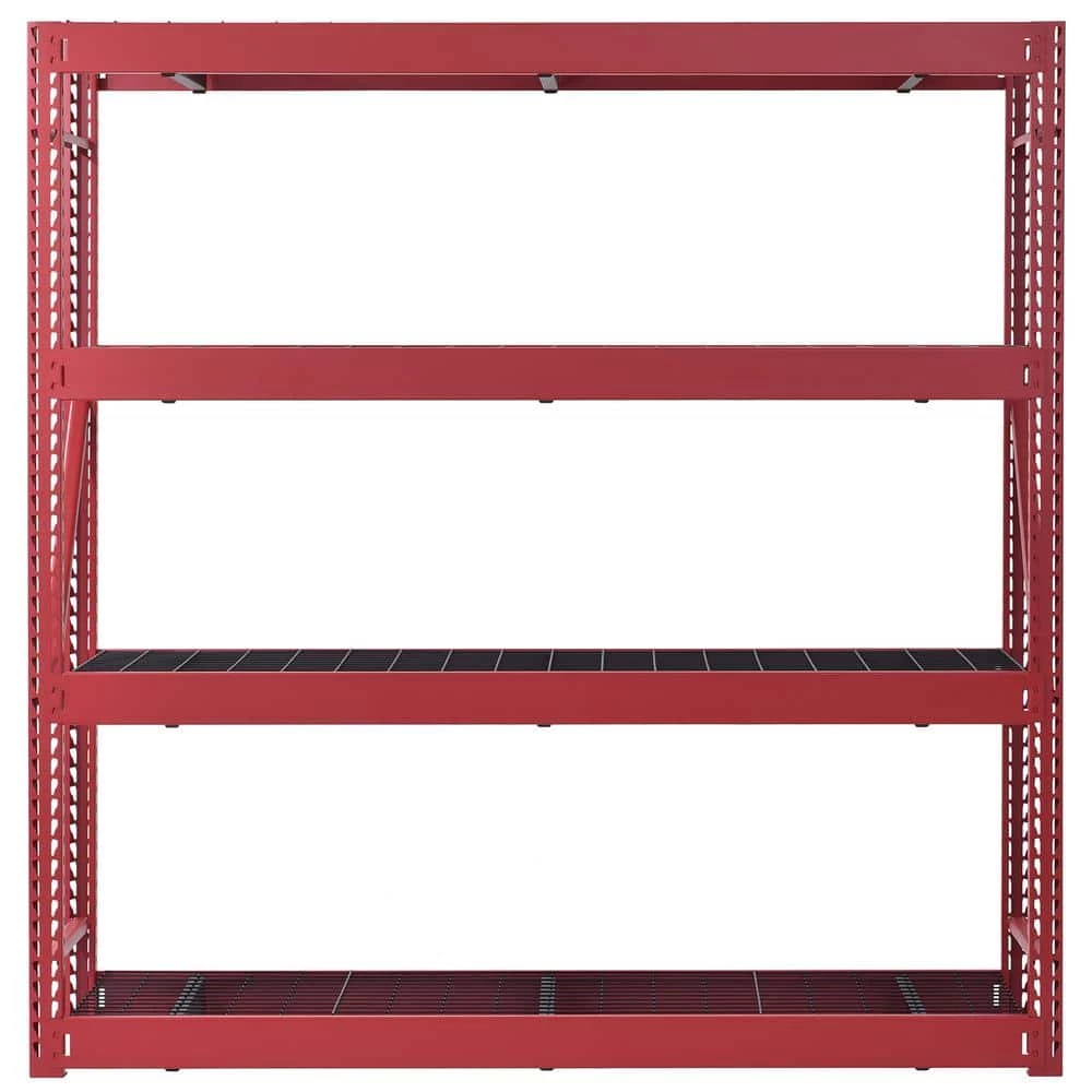 Husky 4-Tier Industrial Duty Steel Freestanding Garage Storage Shelving Unit in Red (77 in. W x 78 in. H x 24 in. D) 9 Husky 4-Tier Industrial Duty Steel Freestanding Garage Storage Shelving Unit in Red (77 in. W x 78 in. H x 24 in. D) - Image 7