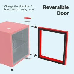 Husky 1.5 Cu. ft. 40-Can Glass Door Freestanding Countertop Quiet Mini Fridge with Reversible Door without Freezer (Red) -ToolHub Shop red husky mini fridges osfg010 rm 31 1000