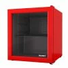 Husky 1.5 Cu. ft. 40-Can Glass Door Freestanding Countertop Quiet Mini Fridge with Reversible Door without Freezer (Red)