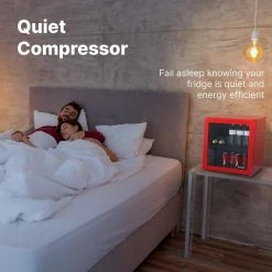 Husky 1.5 Cu. ft. 40-Can Glass Door Freestanding Countertop Quiet Mini Fridge with Reversible Door without Freezer (Red) -ToolHub Shop red husky mini fridges osfg010 rm 76 1000