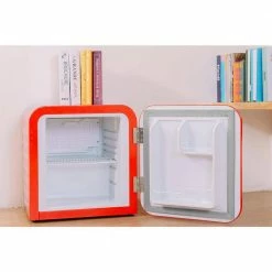 Husky 1.51 Cu. ft. 40-Can Retro Freestanding Quiet Compact Countertop Mini Fridge with Reversible Door without Freezer (Red) -ToolHub Shop red husky mini fridges osfr001 rm 1f 1000