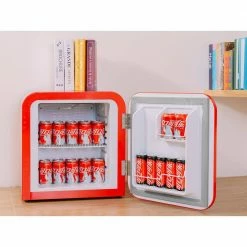 Husky 1.51 Cu. ft. 40-Can Retro Freestanding Quiet Compact Countertop Mini Fridge with Reversible Door without Freezer (Red) -ToolHub Shop red husky mini fridges osfr001 rm c3 1000