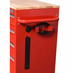 Husky 42 in. W x 18.1 in. D 8-Drawer Red Mobile Workbench Cabinet with Solid Wood Top 22 Husky 42 in. W x 18.1 in. D 8-Drawer Red Mobile Workbench Cabinet with Solid Wood Top -ToolHub Shop red husky mobile workbenches h42mwc8red 4f 1000