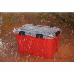 Husky 20-Gal. Professional Duty Waterproof Storage Container with Hinged Lid in Red 20 Husky 20-Gal. Professional Duty Waterproof Storage Container with Hinged Lid in Red -ToolHub Shop red husky storage bins 246842 44 1000