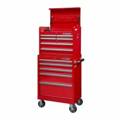 Husky 27 in. 11-Drawer Tool Chest and Cabinet Combo in Red -ToolHub Shop red husky tool chest combos 410 026 0111 1f 1000