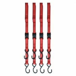Husky 10 ft. x 1 in. Cam Buckle Tie-Down (Red) Straps with S Hook (4-Pack) -ToolHub Shop reds pinks husky cam buckle lashing straps fh0898t 31 1000
