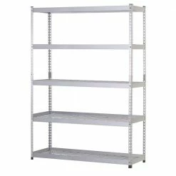 Husky 5-Tier Heavy Duty Steel Garage Storage Shelving Unit in Silver (48 in. W x 78 in. H x 24 in. D) 19 Husky 5-Tier Heavy Duty Steel Garage Storage Shelving Unit in Silver (48 in. W x 78 in. H x 24 in. D) -ToolHub Shop silver husky freestanding shelving units mr482478w5 40 1000