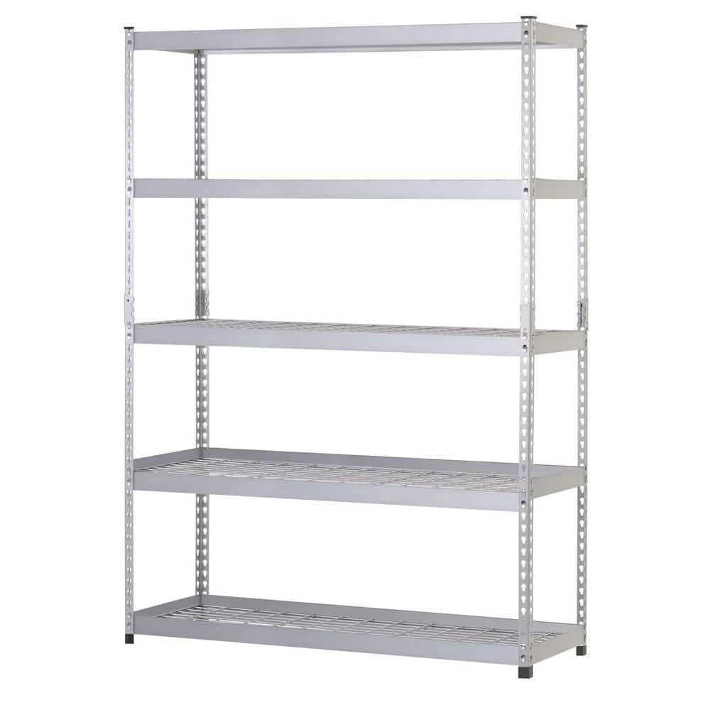 Husky 5-Tier Heavy Duty Steel Garage Storage Shelving Unit in Silver (48 in. W x 78 in. H x 24 in. D) 5 Husky 5-Tier Heavy Duty Steel Garage Storage Shelving Unit in Silver (48 in. W x 78 in. H x 24 in. D) - Image 3