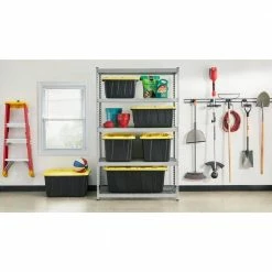 Husky 5-Tier Heavy Duty Steel Garage Storage Shelving Unit in Silver (48 in. W x 78 in. H x 24 in. D) 23 Husky 5-Tier Heavy Duty Steel Garage Storage Shelving Unit in Silver (48 in. W x 78 in. H x 24 in. D) -ToolHub Shop silver husky freestanding shelving units mr482478w5 77 1000