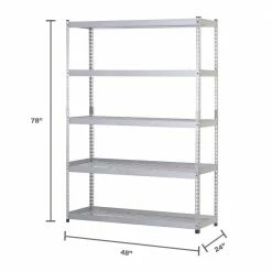 Husky 5-Tier Heavy Duty Steel Garage Storage Shelving Unit in Silver (48 in. W x 78 in. H x 24 in. D) 20 Husky 5-Tier Heavy Duty Steel Garage Storage Shelving Unit in Silver (48 in. W x 78 in. H x 24 in. D) -ToolHub Shop silver husky freestanding shelving units mr482478w5 a0 1000