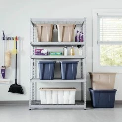 Husky 5-Tier Heavy Duty Steel Garage Storage Shelving Unit in Silver (48 in. W x 78 in. H x 24 in. D) 18 Husky 5-Tier Heavy Duty Steel Garage Storage Shelving Unit in Silver (48 in. W x 78 in. H x 24 in. D) -ToolHub Shop silver husky freestanding shelving units mr482478w5 e1 1000