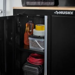 Husky 6-Piece Ready-to-Assemble Steel Garage Workstation in Black (53 in. W x 69.5 in. H x 19.5 in. D) 13 Husky 6-Piece Ready-to-Assemble Steel Garage Workstation in Black (53 in. W x 69.5 in. H x 19.5 in. D) -ToolHub Shop smooth glossy black powder coating husky garage storage systems g52006s1 us 1d 1000