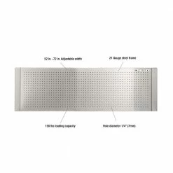 Husky 52 in. W to 72 in. W Adjustable Pegboard, Stainless Steel -ToolHub Shop stainless steel husky pegboards hoaa52jx1 1f 1000