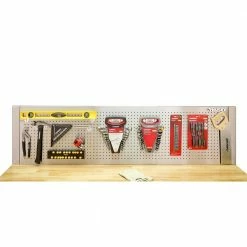 Husky 52 in. W to 72 in. W Adjustable Pegboard, Stainless Steel -ToolHub Shop stainless steel husky pegboards hoaa52jx1 fa 1000