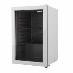 Husky 2.4 Cu. ft. 60-Can Freestanding Beverage Cooler Countertop Mini Fridge with Glass Door without Freezer (White)