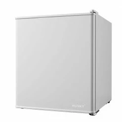 Husky 1.5 Cu. ft. 40-Can Solid Door Freestanding Countertop Quiet Mini Fridge with Reversible Door without Freezer (White)