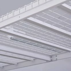 Husky Adjustable Height Overhead Ceiling Mount Garage Rack in White (42 in. H x 96 in. W x 32 in. D) -ToolHub Shop white husky overhead garage storage acr3296w p fa 1000