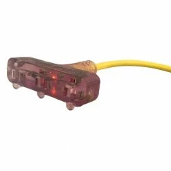Husky 50 ft. 12/3 Lighted Triple Tap Extension Cord -ToolHub Shop yellow husky general purpose cords 76050hy 4f 1000