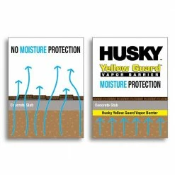 Husky 14 ft. x 140 ft. 15 mil Yellow Guard Vapor Barrier -ToolHub Shop yellows golds husky plastic sheeting cfyg1514 140y 44 1000