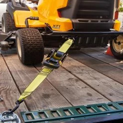 Husky 10 ft. x 1-7/8 in. 1000 lb. Commercial Retractable Ratchet -ToolHub Shop yellows golds husky ratchet straps 55565 1f 1000