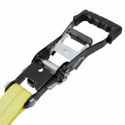 Husky 27 ft. x 2 in. Heavy-Duty Ratchet Tie-Down Strap with J Hook -ToolHub Shop yellows golds husky ratchet straps fh0843 1d 1000