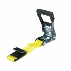 Husky 2 in. x 27 ft. Heavy-Duty Ratchet Tie-Down Strap with Flat Hooks -ToolHub Shop yellows golds husky ratchet straps fh0850 1f 1000