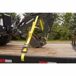 Husky 2 in. x 27 ft. Heavy-Duty Ratchet Tie-Down Strap with Flat Hooks -ToolHub Shop yellows golds husky ratchet straps fh0850 31 1000