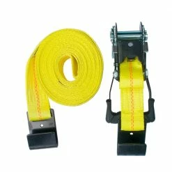 Husky 2 in. x 27 ft. Heavy-Duty Ratchet Tie-Down Strap with Flat Hooks -ToolHub Shop yellows golds husky ratchet straps fh0850 c3 1000